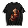 Coffee Head Girl Reading Print Casual T-Shirt Pure Cotton T-shirt