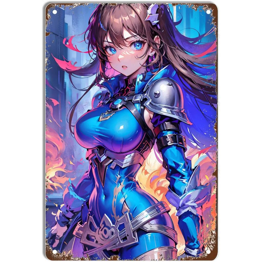 Fox Anime Pinup Girls Metal Tin Signs Wall Decoration Plaque Vintage Poster Iron Painting for Man Cave Home Cafe Garden Club Bar