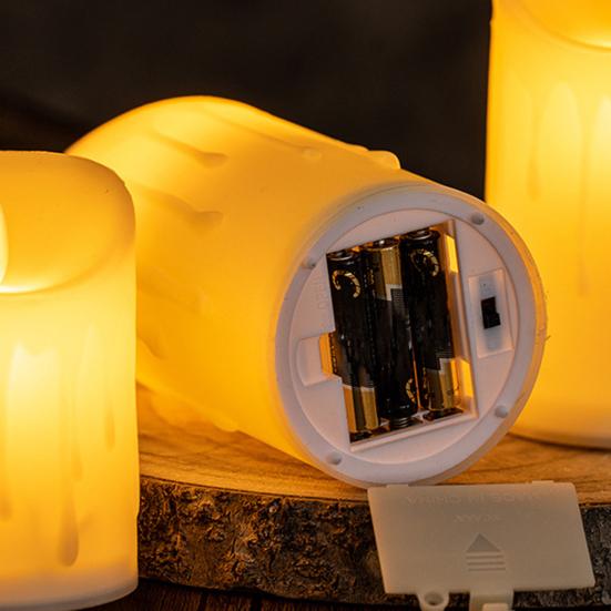Waterproof Flameless Candles Battery Operated LED Candles with Remote Control Flickering Fake Pillar Candles for Wedding Halloween