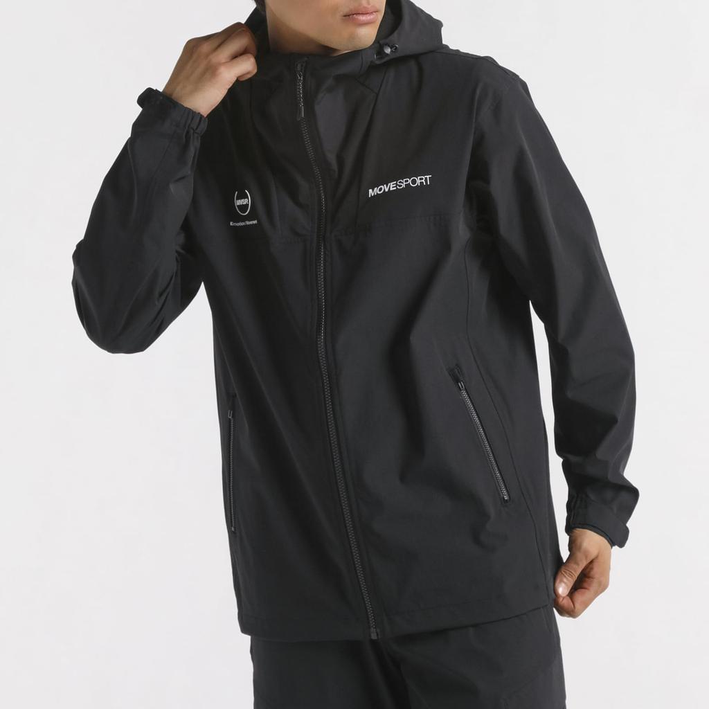 Jersey Descente 4WAY Stretch Nylon Full Zip Hoodie 4WAY Stretch Water Repellent Training Running Black S [Move Sports]