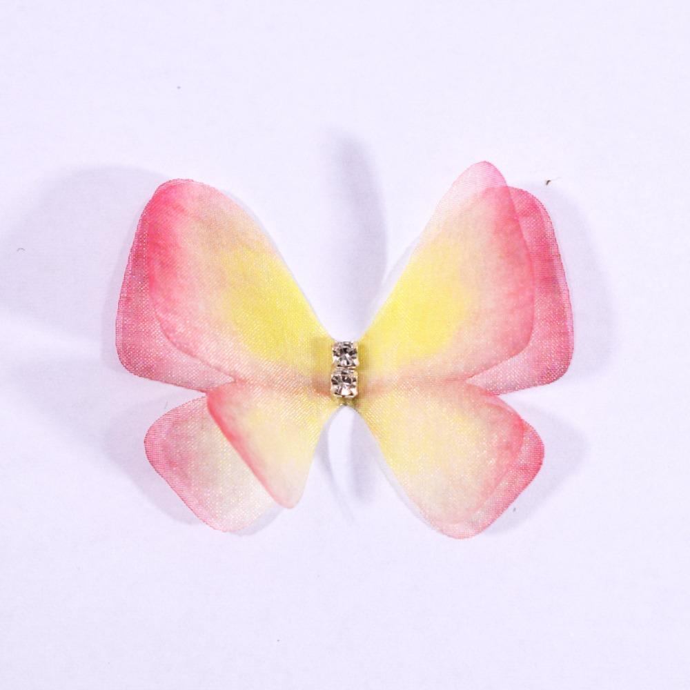 

50 шт. двухслойная органза ткань бабочка аппликации одежда швейные нашивки свадебные аксессуары для волос 02