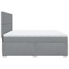 Box Spring Bed with Mattress Light Grey 200 x 200 cm Fabric