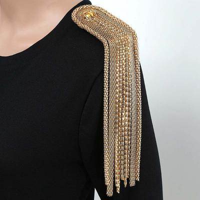 Electroplating Tassel Epaulets Brooch Fringe Shoulder Mark Exquisite Shoulder Flash  Men