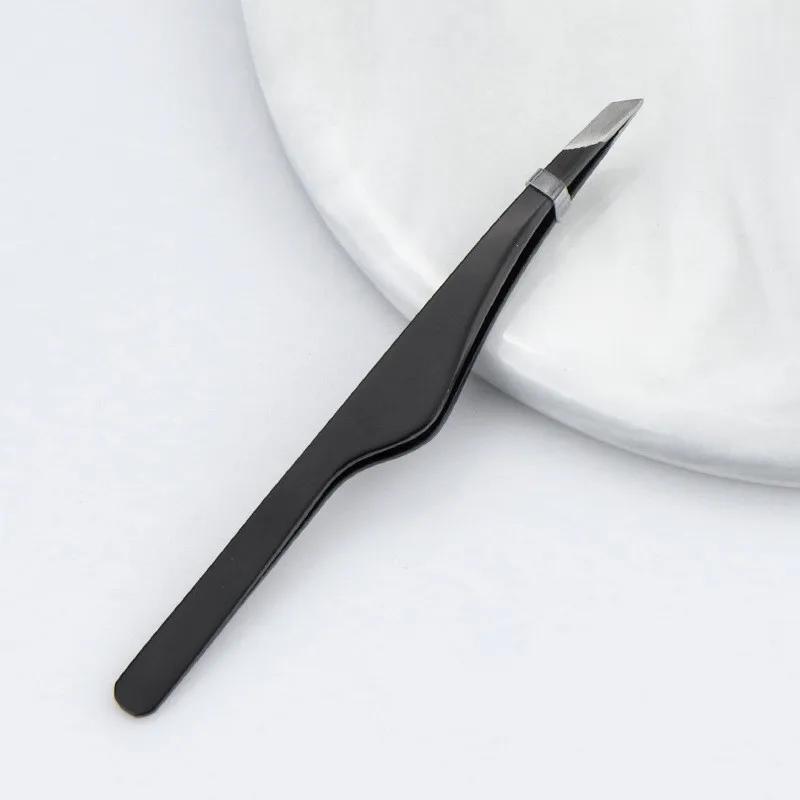 Stainless Steel Eyebrow Clip Eyelashes Double Eyelid Sticker Tweezers Makeup Tools Slant Tip Hair Removal Tweezers Beauty Tools