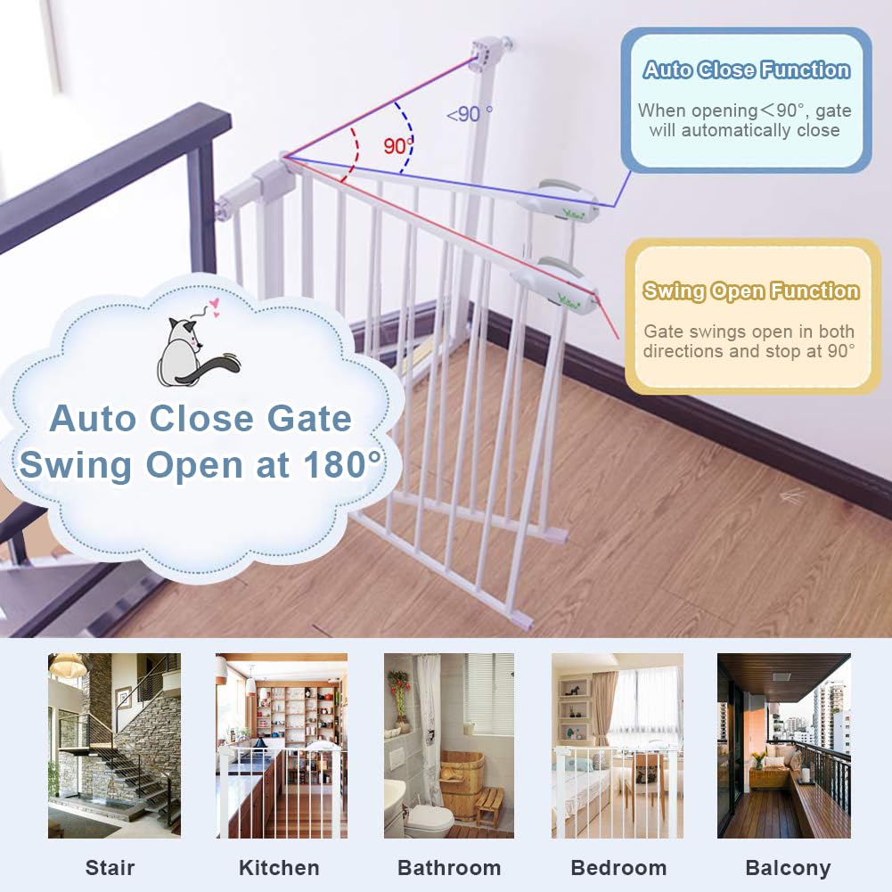 Ycozy BabySafe Baby Safety Pet Baby Baby Tension Baby Height Installation Width Gate, Stairs, Gate, Children, Gate, Dog/Cat, Auto-Close, Gate, Fence,