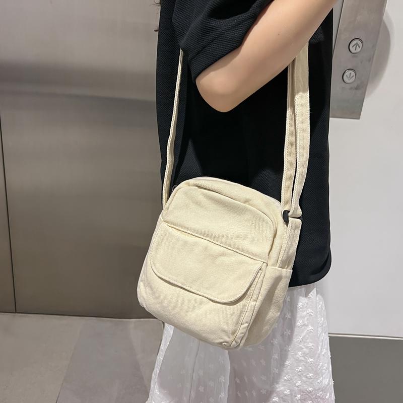 Handytasche Einfarbig Umhängetasche Canvas-Tasche Damen Schultertasche Kleine Tasche