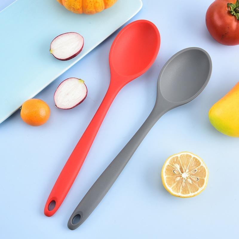 3pcs Silicone Spoon Mixing Soup Spoons Kitchen Mixing Ladle Cooking Utensils Kitchenware Tool for Stirring and Serving