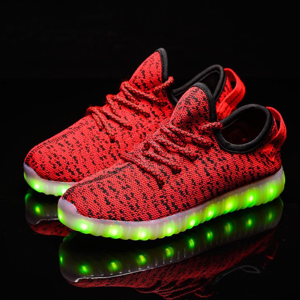 Women Unisex Men Breathable Sneakers Soft Strappy Athletic Led Light Shoes