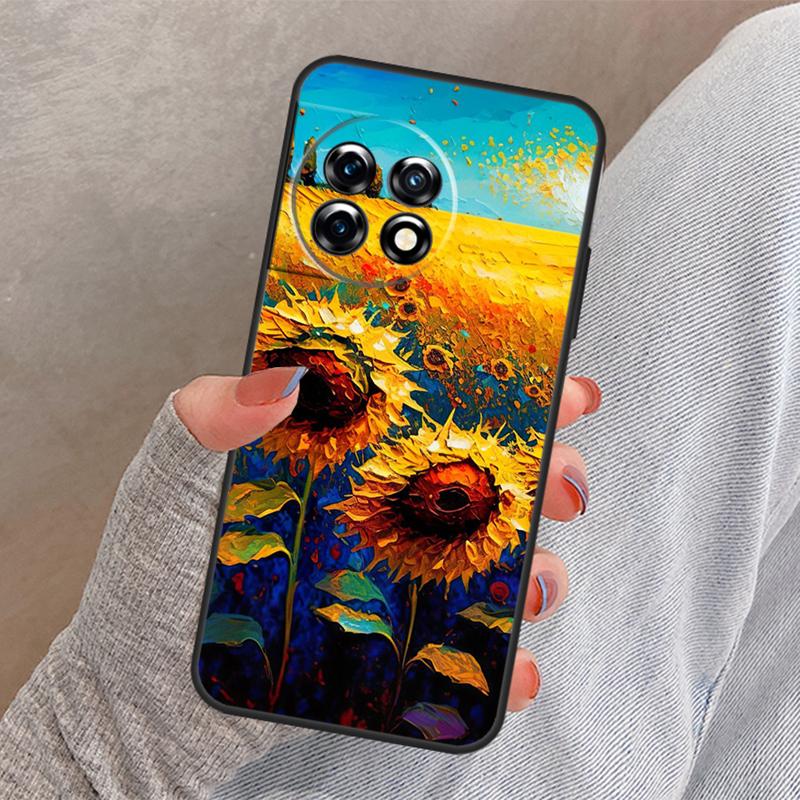 Beautiful Yellow Sunflower Cover For OnePlus 12 12R 13 13R 11 10 Pro 8T 10T OnePlus Nord 4 CE 3 2 Lite N30 N20 N10 Case