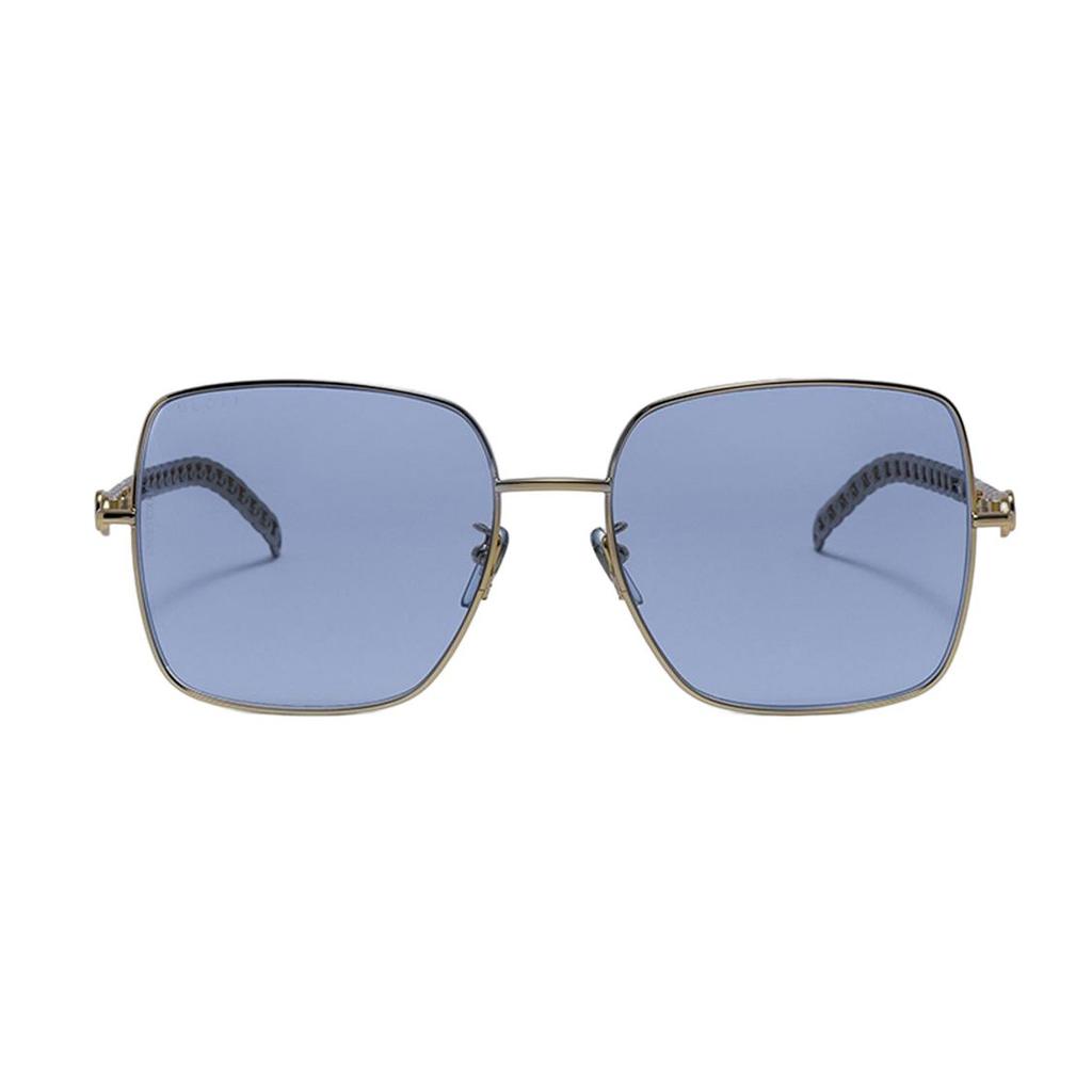 Gucci Hollow Mirror Leg Lightweight Alloy Chain Series Starfish Pendant Chain Square Sunglasses Irregular Shape Women Sunglasses GG0724S-004
