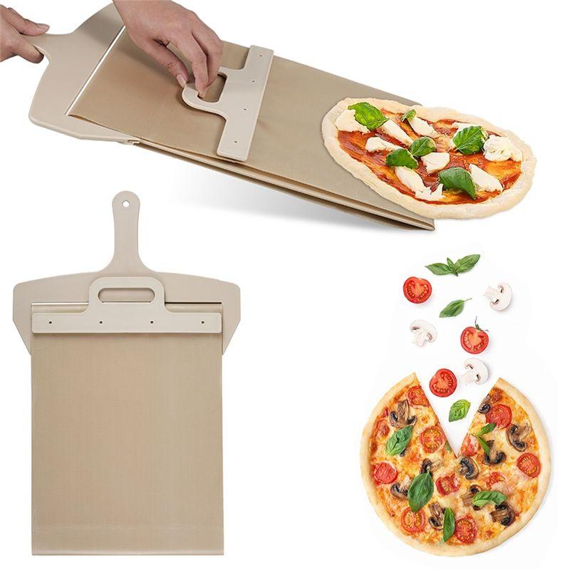 AEE4-Non-Stick Pizza Spatula, Sliding Pizza Shovel With Dough Tray, Glide Plate For Home Kitchen Oven Baking