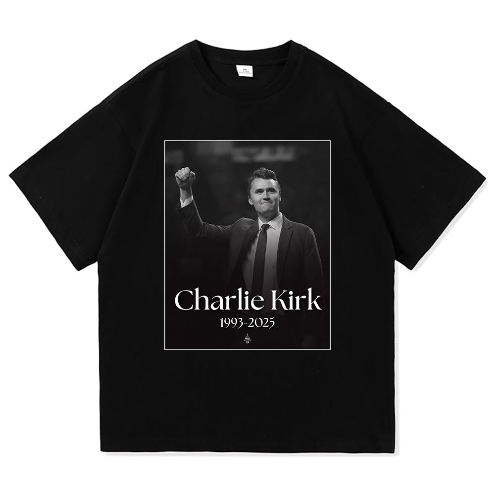 

Fashion Men/Women Harajuku Aesthetic Letter Print T-Shirt Charlie Kirk Freedom T Shirt Unisex High Quality Casual Tees Shirts M