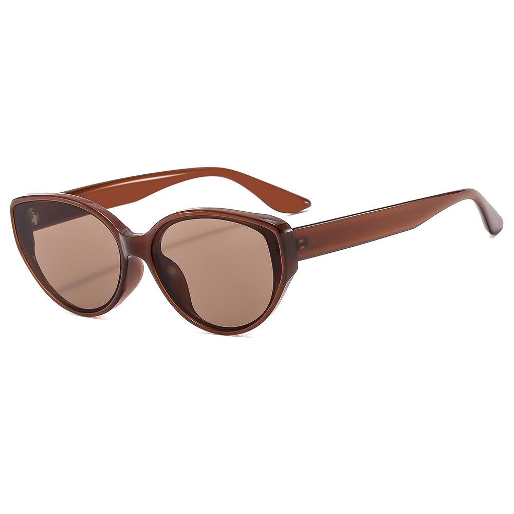 European Retro Polarized Cat Eye Sunglasses - Unisex, Anti-UV, Brown TR Frame