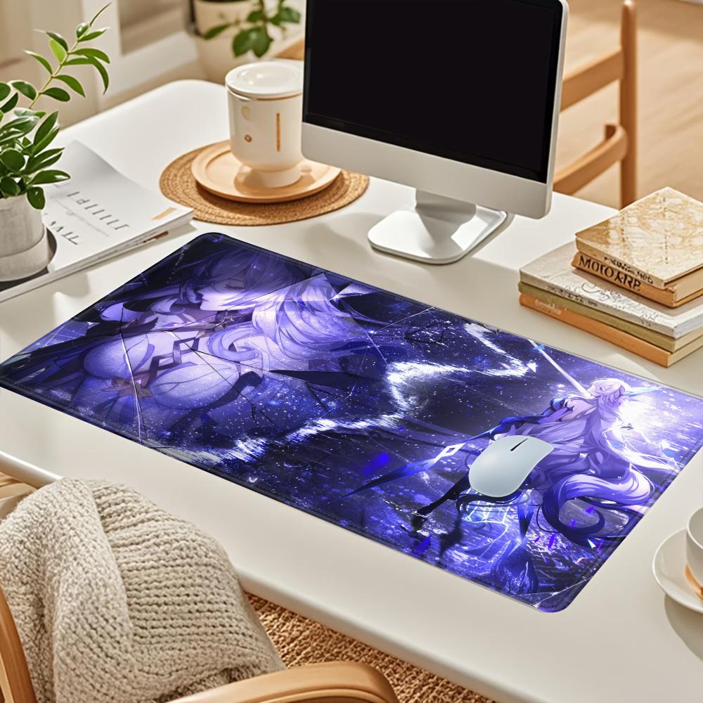 HYBXAXC Genshin Impact Skirk Mouse Pad Anime Gaming Pad Table Pads Backlit Rubber Desktop Mouse pad Mats ESports PC peripherals