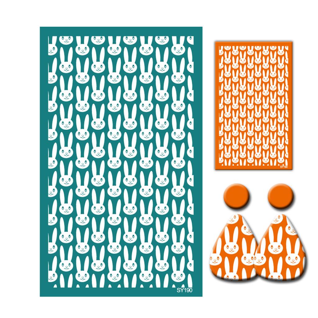 Kaninchen Eierschale Siebdruckschablonen 6,3x4 Zoll Waschbare Siebdruckschablonen für Tonohrringe Schmuckherstellung