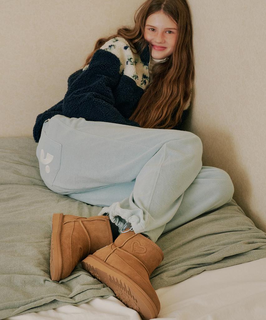Mac Moc Ador Low Platform Cowhide Heart Point Thermal Ugg Boots_2Color