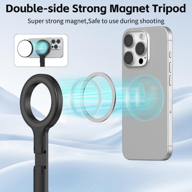Aluminum Magnetic Phone Tripod Stick With Cold Shoe Mount And Fast Release Design For Content Creators