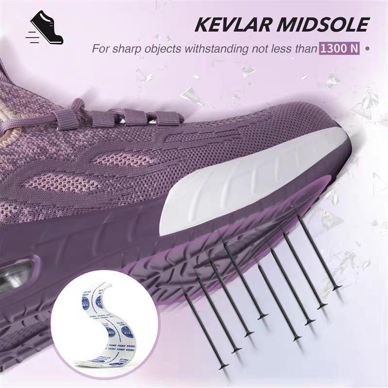 Women Safety Shoes For Work Safety Boots Breathable Steel Toe Puncture Proof Sport Work Sneakers Construction Security Boots