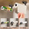 Punch-Free Suction Cup Paper Towel & Plastic Wrap Holder with Hanging Rod