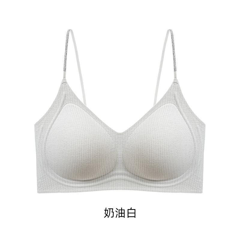 Diamond Thin Strap Soft Support Beautiful Back Bra, Wireless Lift Comfortable Seamless Lingerie for Women