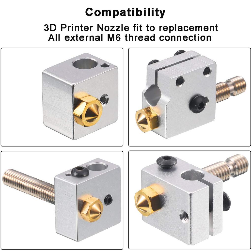 0.4mm Brass Nozzles 3D Printer Hot End for Anycubic Kobra, Kobra Neo, Kobra Go, Mega, Mega S, Mega Pro, Mega X