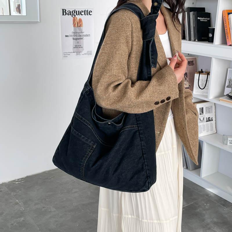 Denim Bag Large Capacity Crossbody Bag Student Class Shoulder Bag