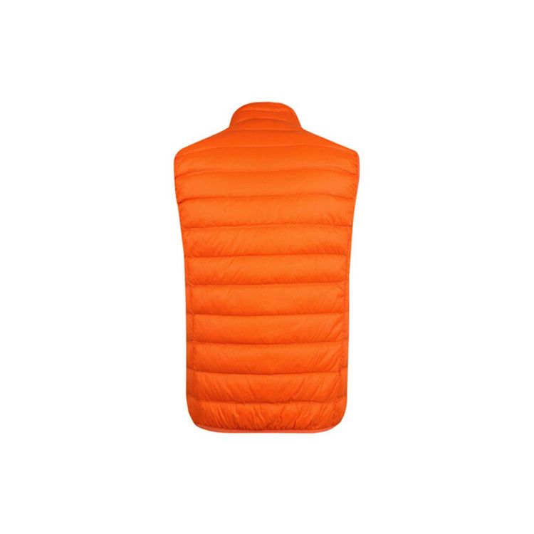 Emporio Armani EA7 FW19 Letter Logo Print Stand Collar Zipper Sleeveless Down Jacket Men Outerwear Orange 8NPQ01-PN29Z-1654