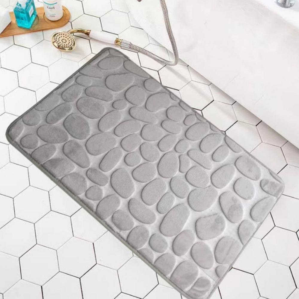 

Утолщенный коврик для ванной комнаты из кашемира, нескользящие ковры для ванной, коврик для пола в ванной, коврик для двери в душевую, пена с эффектом памяти, 3D-подкладка 400mm*600mm серый