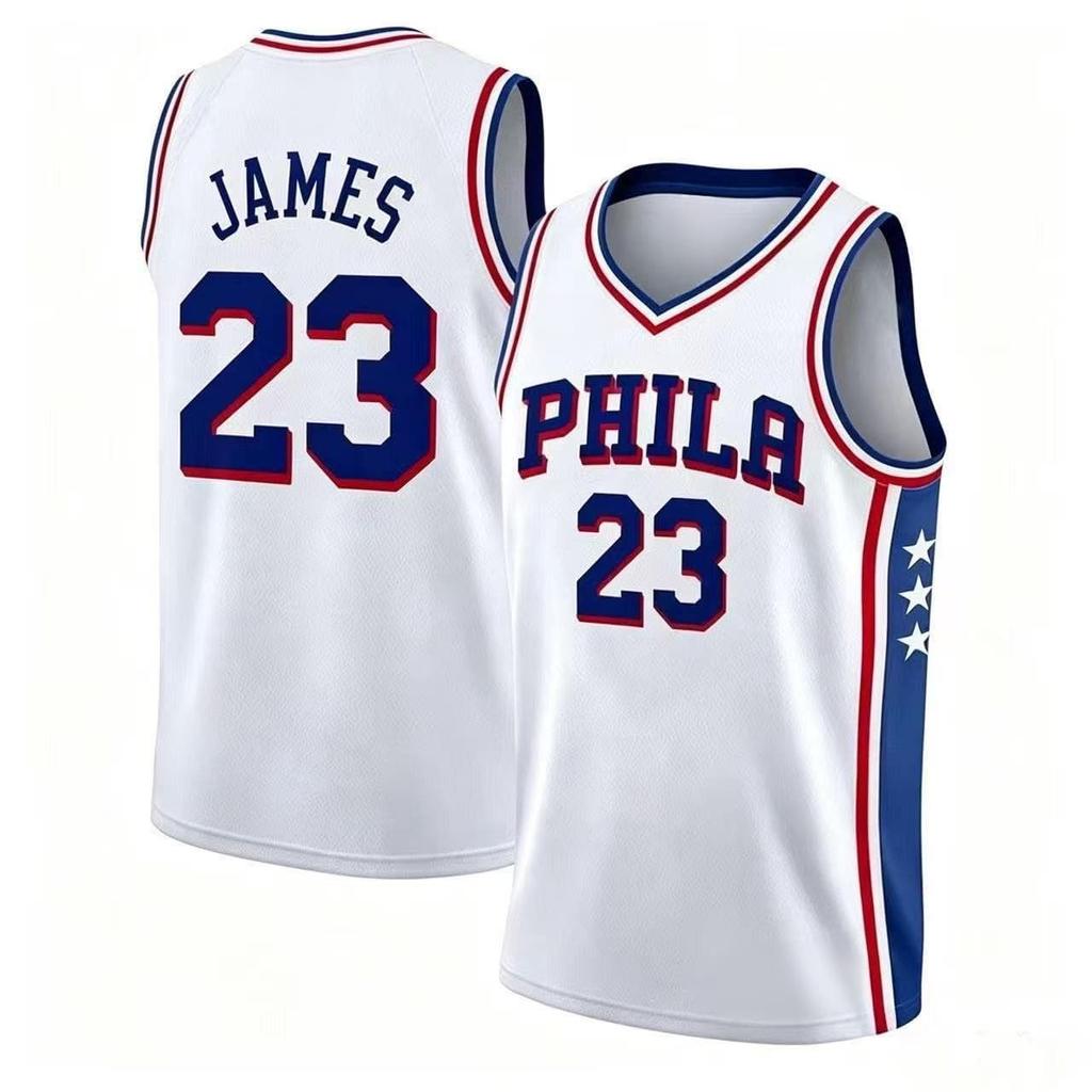 Philadelphia 23 Basketball Jersey Sleeveless Tank Top Quick Dry Sport Streetwear Fans Training Vest White Blue Family Matching