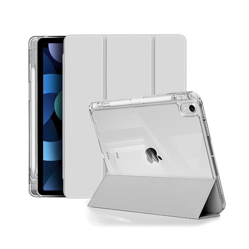 iPad Protective Case: Three-Fold Stand, Flip Cover with High Transparency, Anti-Drop Protection, and Pen Slot Design.