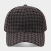 British style small plaid baseball cap autumn and winter retro small plaid woolen cap men's and women's casual sun hat