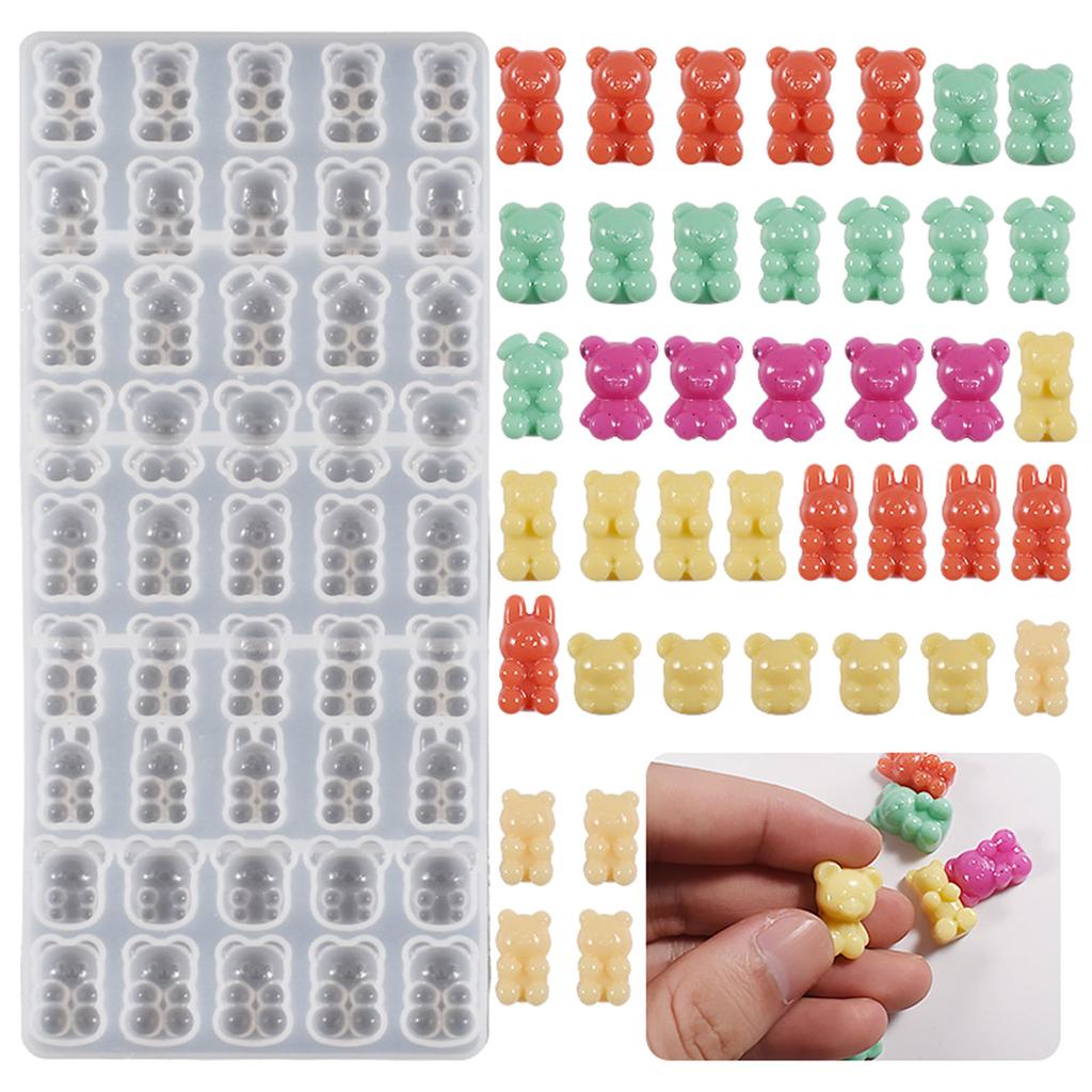 Bear Rabbit Mouse Ornament Crafts Silicone Molds Epoxy Jewelry Mold Resin Casting Pendant Mold Suitable for Diy Crafts
