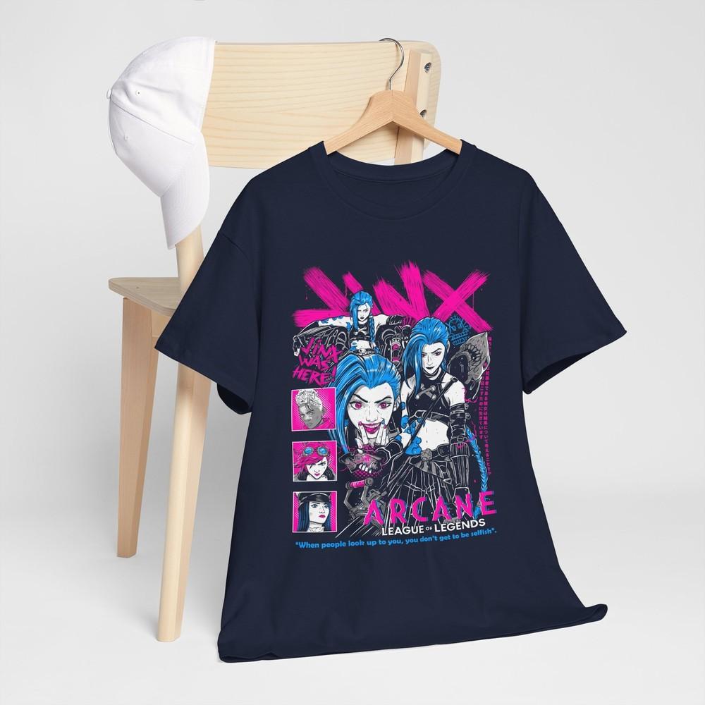 Jinx Arcane TShirt Japanese Anime Cartoon Jinx Arcane Graphic Shirt gift M