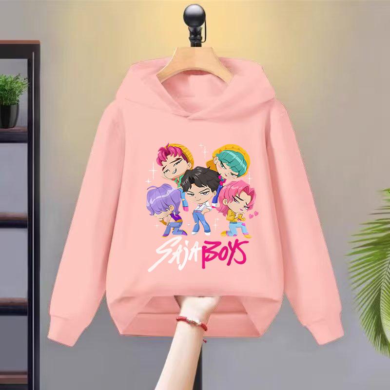 2025 New K-kpop Devil Hunter Children's Autumn Hoodie Fashion Versatile Girls' Long Sleeve Sweatshirt Comfortable Soft Top