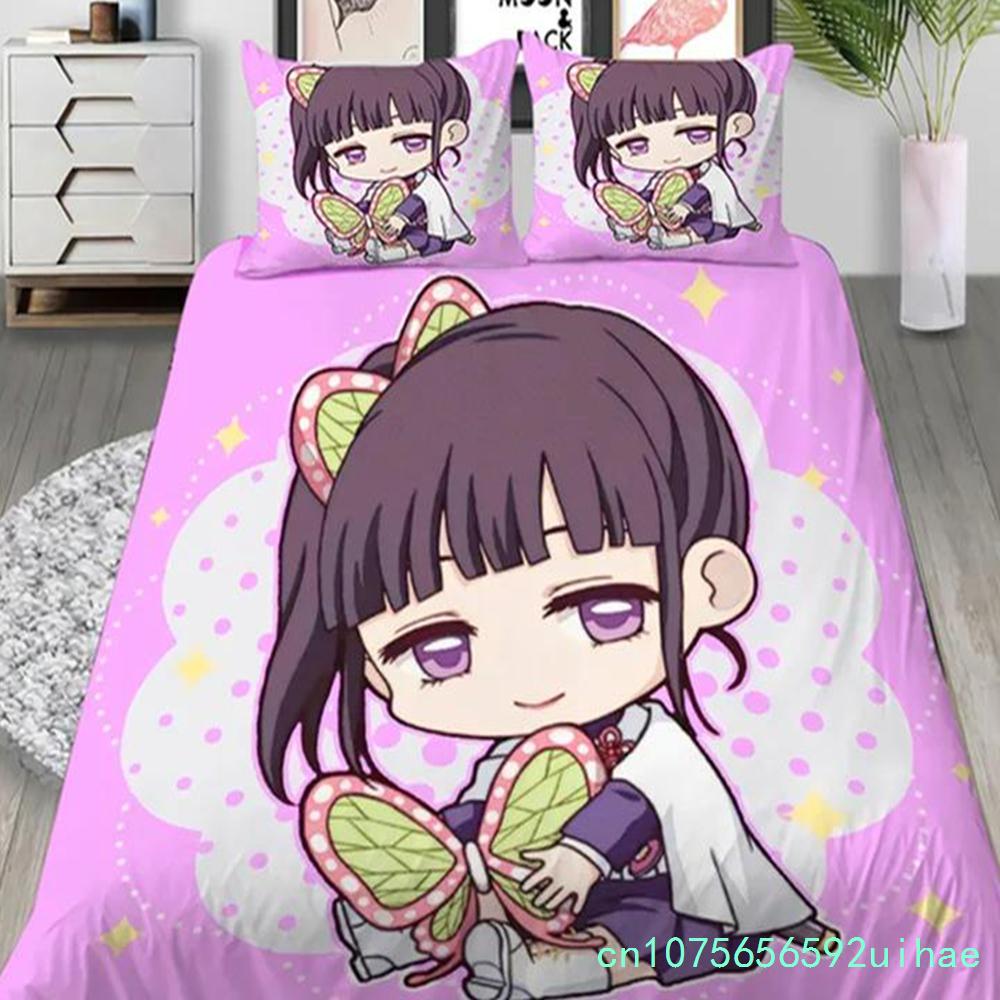 Anime Demon Slayer 3D Printed Duvet Case Pillowcase Bedding Set Twin Full Queen Size For Bedroom Decor