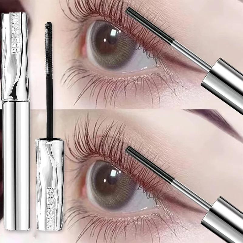 Stalen Buis Mascara - Speciale Spiraalborstel, Waterdichte Langhoudende Zijdevezel Mascara, Houdt Elk Wimper Langdurig Gekruld Make-up gray