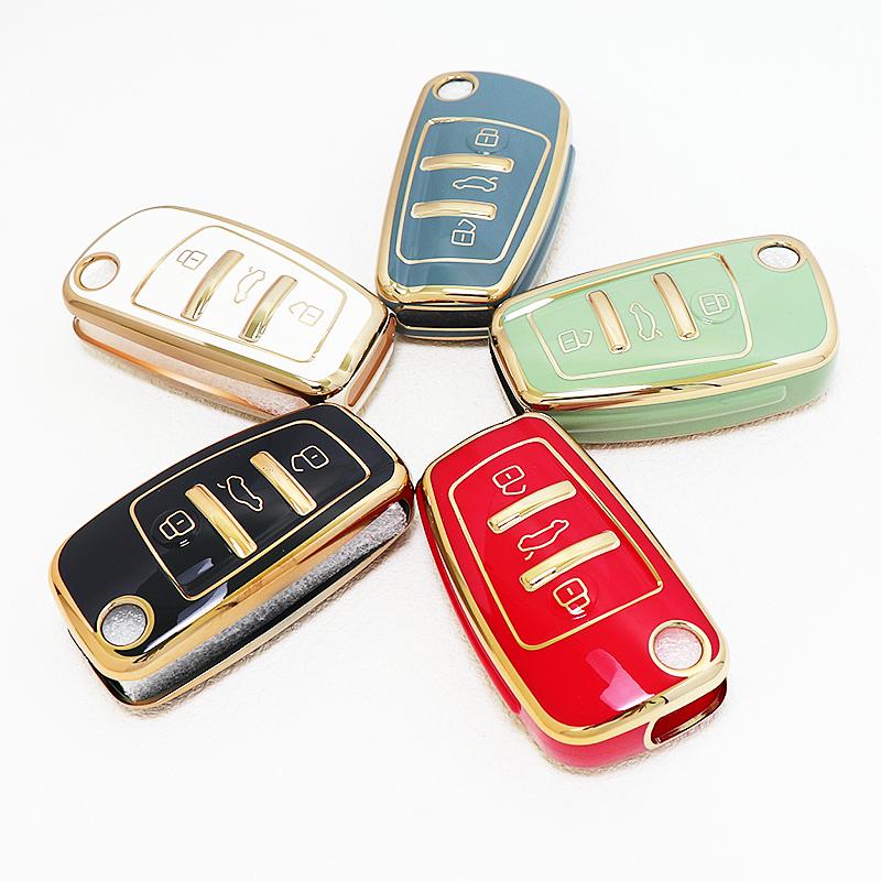 Fashion TPU For Q5 A6 S6 A7 C6 R8 A1 A3 Q3 A4 A5 B6 B7 B8 8P 8V 8L TT RS Sline Auto Keyless Protector Car Key Case Cover