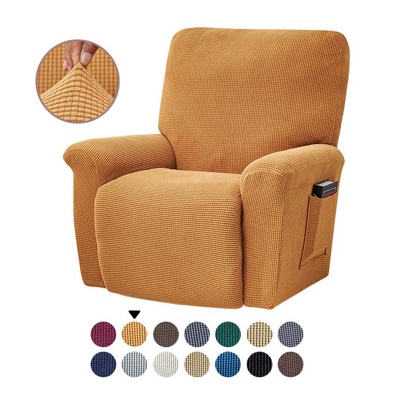 Split Jacquard Recliner Cover Elastic Lazy Boy Chair Sofa Covers Stretch Spandex Couch Slipcovers Armchair Case Solid Color