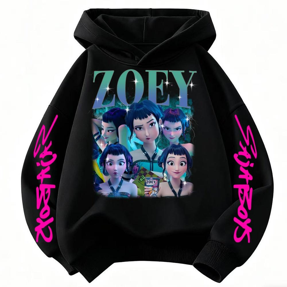 Zoey Huntrix Kpop Vânător de Demoni Merch Hanorac pentru Copii Pulover Topuri Harajuku Hanorac pentru Fete Cadou pentru Fani
