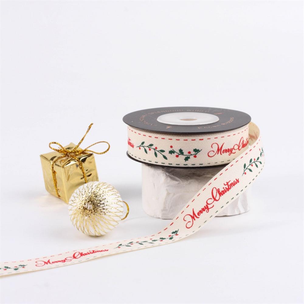 10 Yards/Roll Christmas Series Ribbon Christmas Printed Fabric Craft Ribbon  For Gift Wrapping