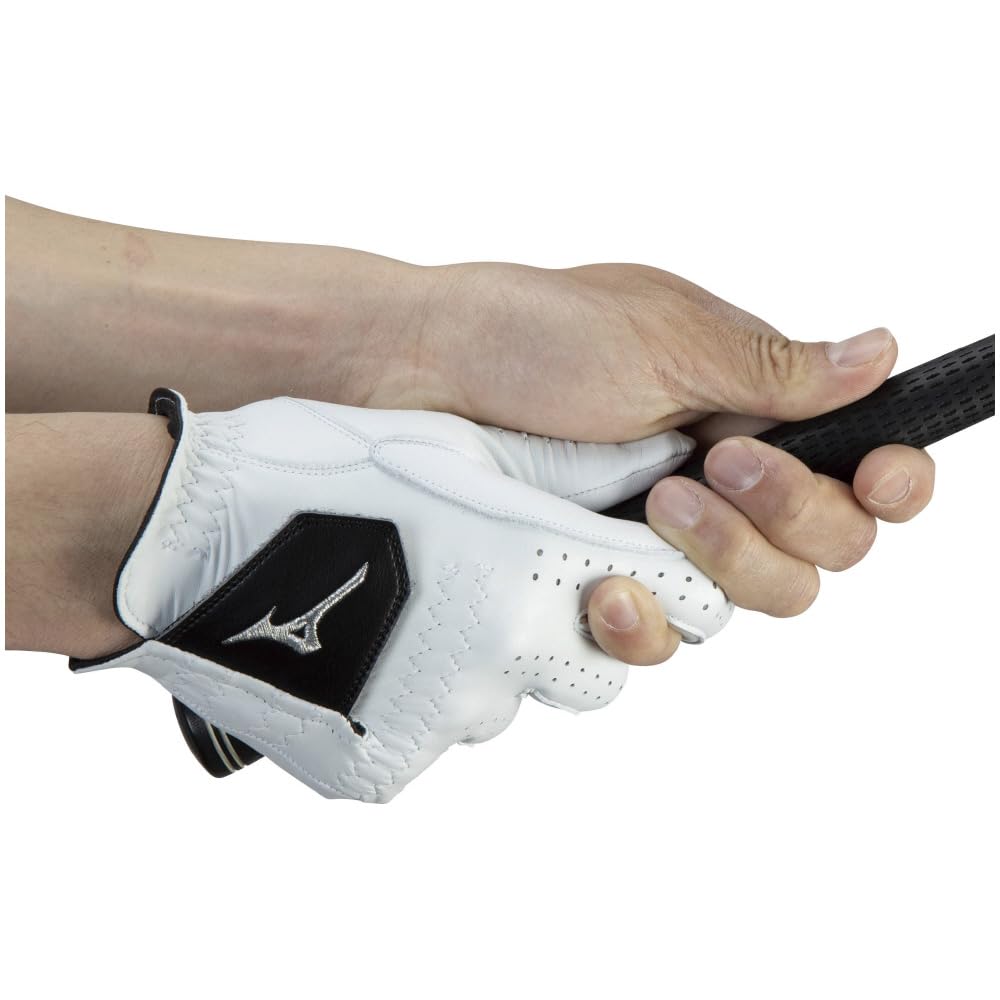 MIZUNO Kyokaku Golf Right Lambskin x 5MJMR011 Men's Glove, Hand, 0.8" 0.5" Lambskin, White, 23cm,