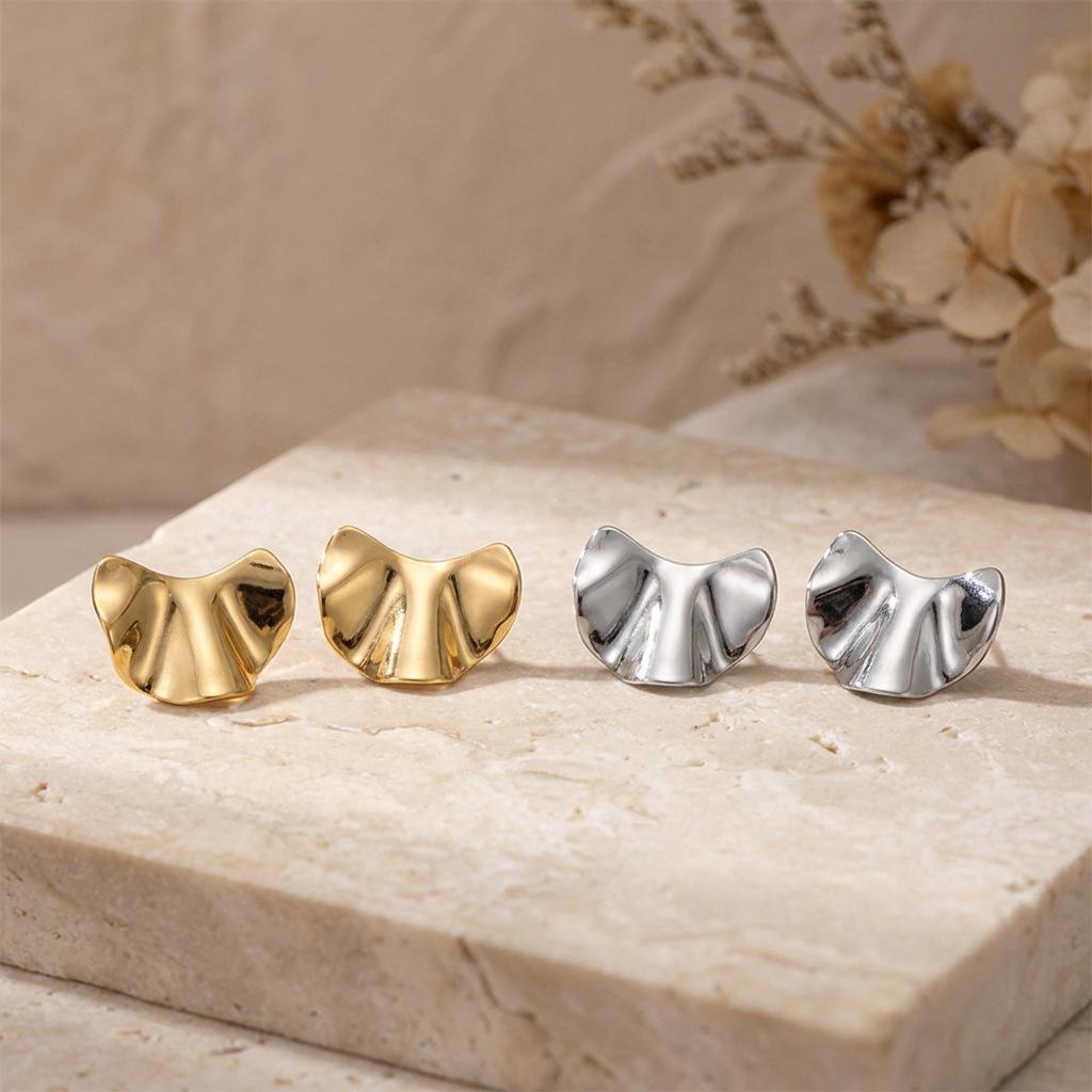 INSSGG European & American Style Irregular Art Stud Earrings: Titanium Steel Versatile Earrings