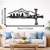 Herr der Ringe Metall Wanddeko, Fantasy Schwertkunst, Epische Reise Silhouette, Abenteuer Berglandschaft, Geschenk für die Männerhöhle