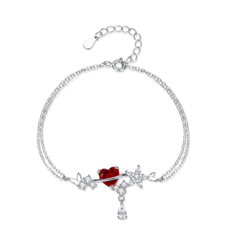 S925 Sterling Silver Star Butterfly Bracelet Natural Original Stone Fashion Korean Style Minimalist High Sense Forest Style Hand Jewelry For Women