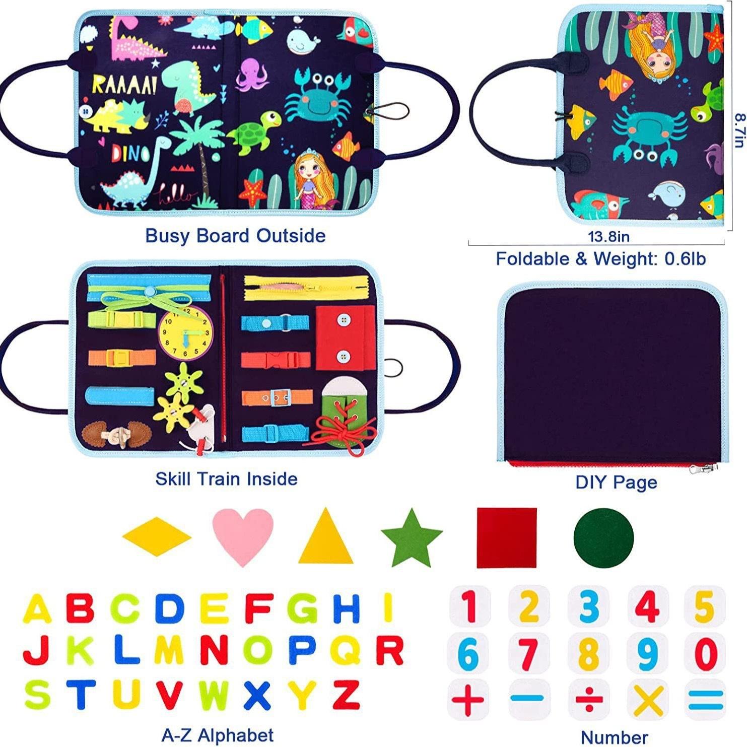 

Felt Learning Board Children S Teaching Aids Quiet Cloth Book Felt Three-Dimensional Cloth Book Children S Intellectual Development Busy Board Blue; 28 * 35cm