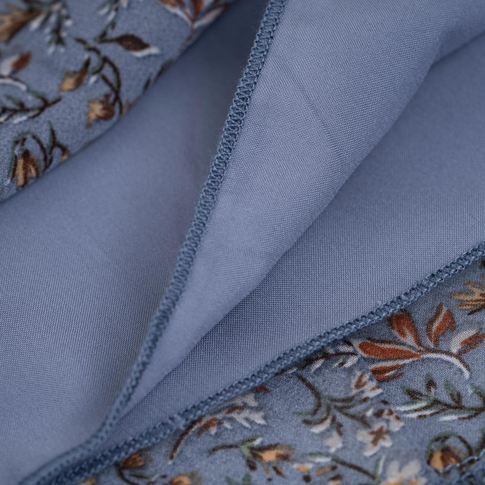 Ženy Podzim Zima O Neck Lantern Rukáv Krajka Skládaný Potištěné šaty s vysokým pasem