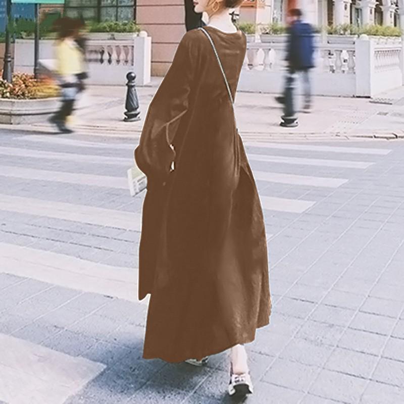 Women's Long-Sleeve V-Neck Ruffle Swing Dress for Autumn