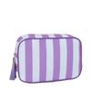 Large Striped Wash Cosmetic Bag for Women Tassel Zipper Makeup Bag Large Capacity Toiletry Storage Organizer Pouch Bags