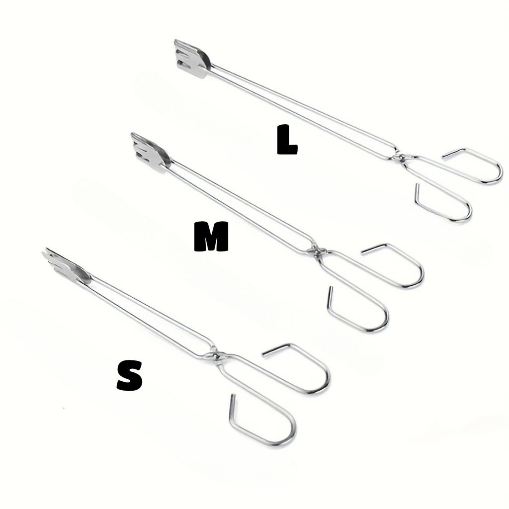3PCS BBQ Tools Stainless Steel Kitchen Tong Scissors Type Grilled Food Clip Food Vegetable Meat Tongs Charcoal Clamp Frying Tong