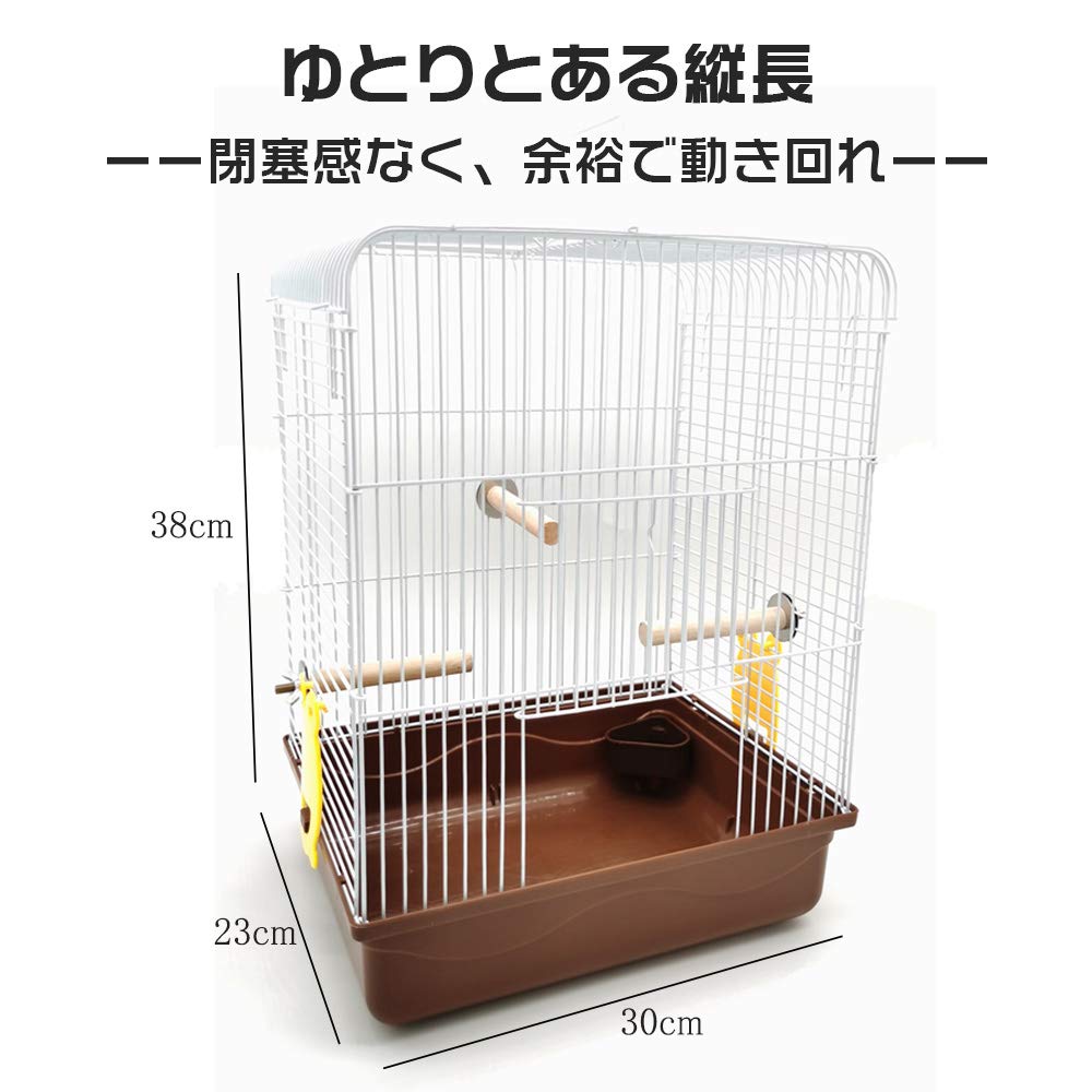 Gifty Bird Cage with 3 Perches, Hand-Sized, Anti-Scattering, for Parakeets, Budgies, and Cockatiels